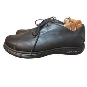 Merrell Topo Smooth Black Leather Shoes Mens US 11.5 Performance Footwear READ